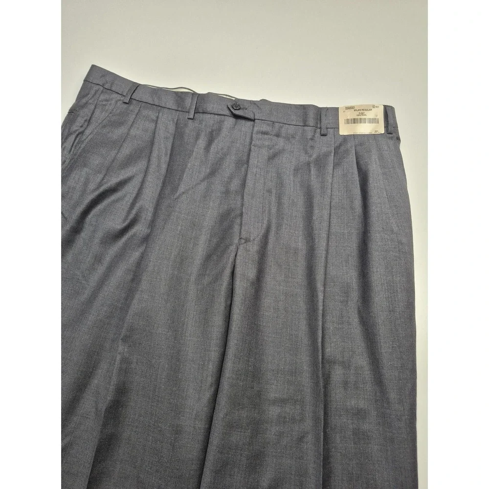ZINO Suit Mens 52 Gray Wool Super 120s 2 Piece 47x36 Milan Italy NWT FLAW